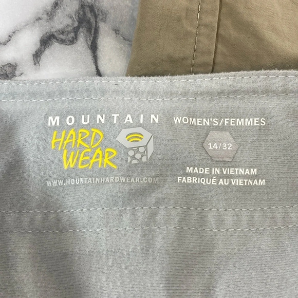 Mountain Hardwear‎ Pants Womens Size 14/ 32 Tan Straight Leg Camping Belted Hike - Picture 12 of 14